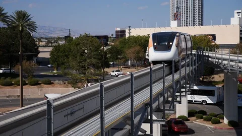 Las Vegas monorail Stock Footage