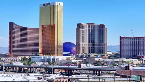 Las Vegas MSG Sphere U2 Daytime WIDE 4k 60 FPS Video stock 252718368