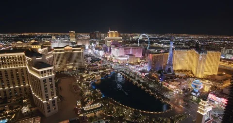 Las Vegas, Nevada circa-2019, Time-lapse shot at night overlooking the Stock Footage