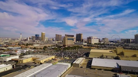 Las vegas Nevada Drone Helicopter Aerial view of the city inter city 21 Stock Footage