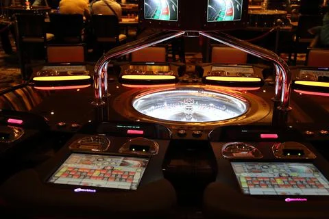 Las Vegas, Nevada-March 10, 2017: Casino machines in the entertainment area a Stock Photos
