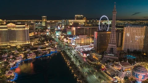 Las Vegas Night to Day Time Lapse Stock Footage 97242153