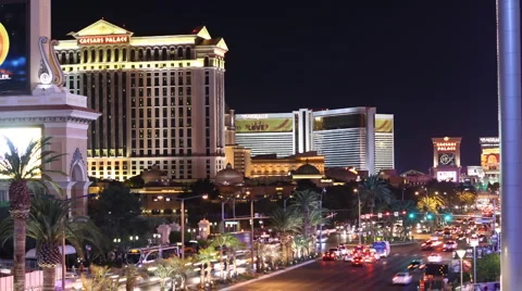 Las Vegas at night Stock Footage 1078195
