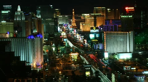 Las Vegas at night Stock Footage 1078424