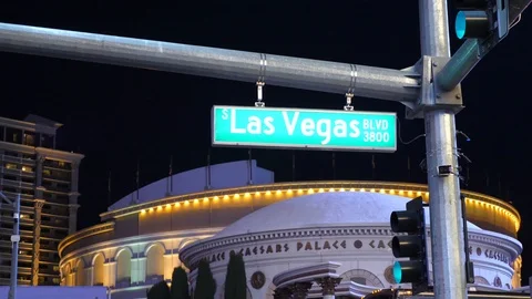 Las Vegas by night Stock Footage 101825787