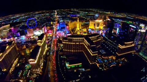 Las Vegas by night Stock Footage 128552682