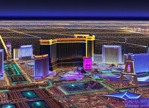 Las Vegas (NV), United States futuristic smart city cityscape 3D illustration Stock Illustration