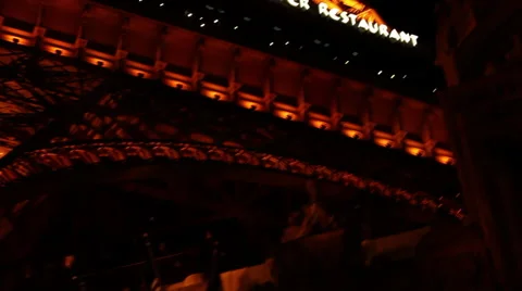 LAS VEGAS - PAN TO EIFFEL TOWER SIGN THEN ROTATE Stock Footage 40703997