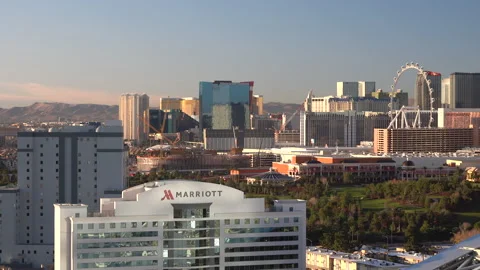 Las Vegas panorama shot from the roof. Stock Footage