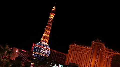 LAS VEGAS - PARIS BALLOON EIFFEL TOWER Stock Footage 40706773