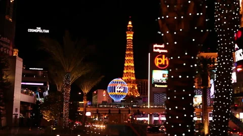 Las Vegas - Paris Eiffel Tower Stock Footage 40714276