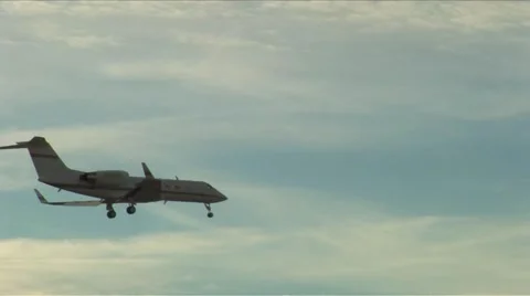 Las vegas private jet on approach Stock Footage