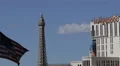 Las Vegas Skyline American Flag USA US Icon Eiffel Tower Paris Hotel Casino Day HD Footage