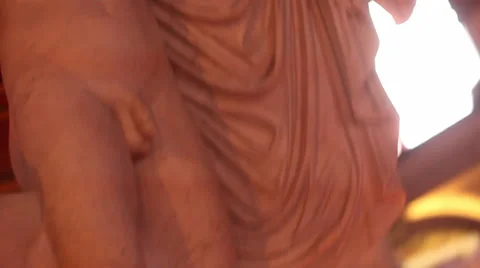 LAS VEGAS -STATUE OUTSIDE OF CAESAR'S PALACE ROTATING TILT Stock Footage 40687735