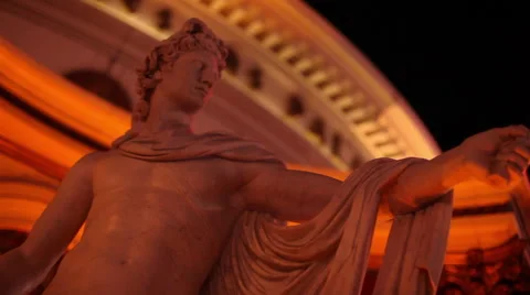 Las Vegas - Statue Outside Of Caesar's Palace Stock Footage 40714462