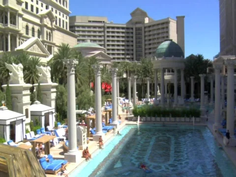 LAS VEGAS STOCK CEASARS POOL Stock Footage