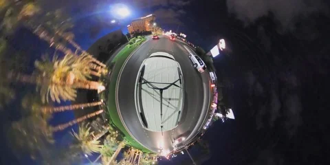 Las Vegas Strip 360 Tiny Planet 4K Nevada Casinos Stock-Footage 114954768