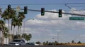 Las Vegas Strip Boulevard Establishing Shot Car Traffic Street Sign Commuter Day HD Footage