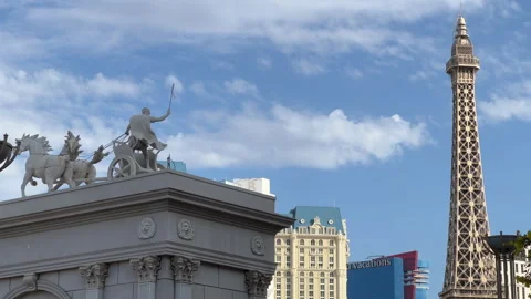 Las Vegas Strip Eifel tower static, Nevada, September 10, 2022 Stock Footage 308483492