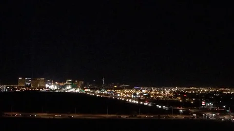 Las Vegas strip at night time lapse Stock Footage 70074473