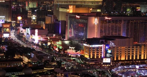 Las Vegas strip with Paris hotel view on... | Stock Video | Pond5