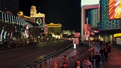 Las Vegas Strip Street View Stock Video Footage | Royalty Free Las ...