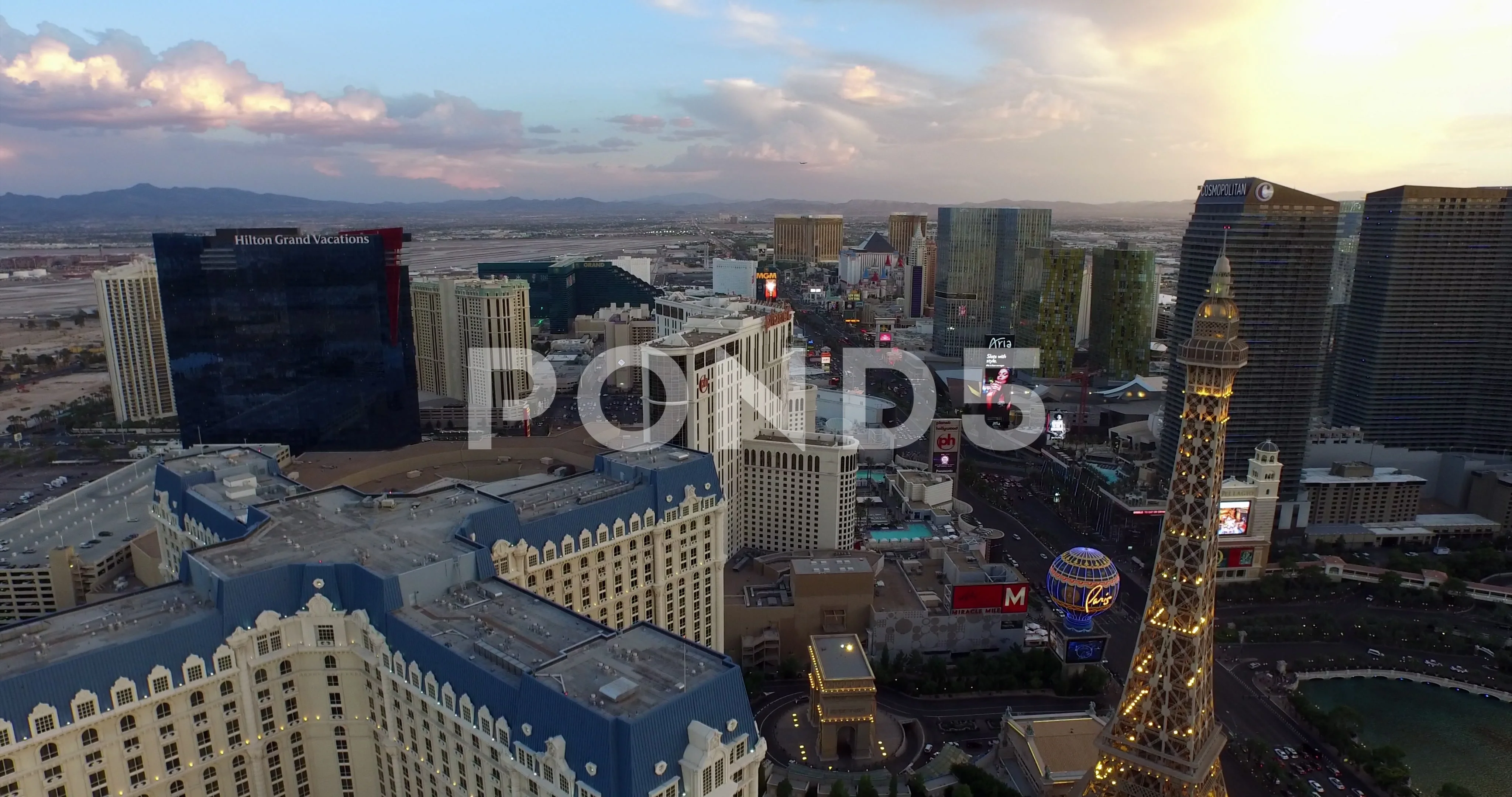 Las Vegas aerial view, photo includes Hilton Grand Vacation