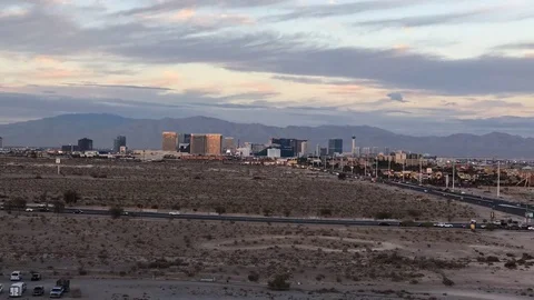 Las vegas strip sunset time lapse Stock Footage 70181207
