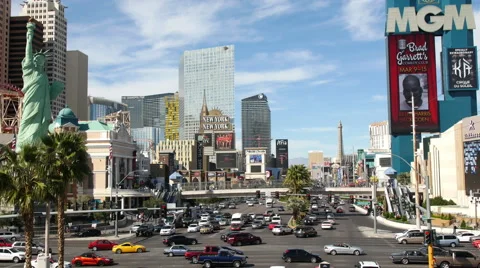 Las Vegas Strip / Traffic Day - Time Lapse Stock Footage 52356830