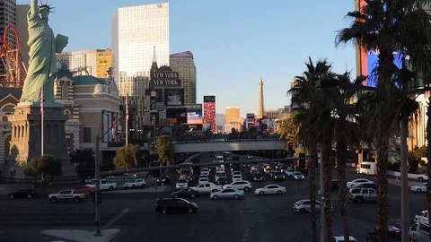 Las Vegas Strip Traffic Stock Footage 128401134