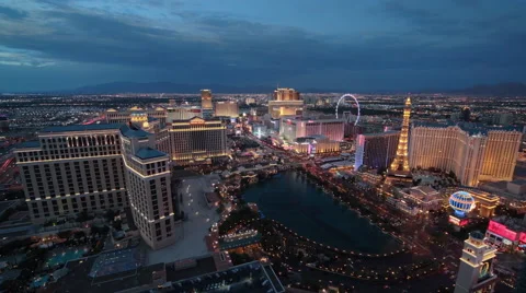 Las Vegas strip wide view day to night time-lapse timelapse Stock Footage