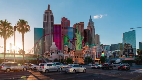 Las Vegas Sunset Timelapse Stock Footage 137818765