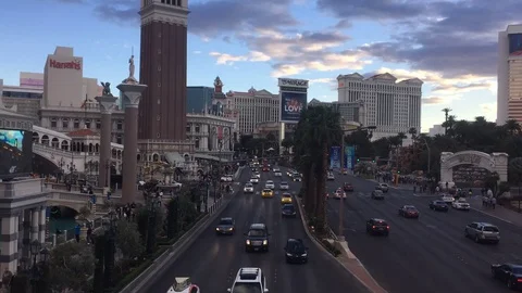 Las Vegas Traffic Day Timelapse Stock Footage 129054053