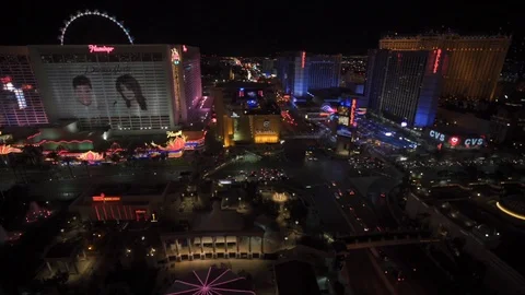 Las Vegas, USA - 4/18/2019: Las Vegas The Strip Casino Traffic Night Timelapse Stock Footage