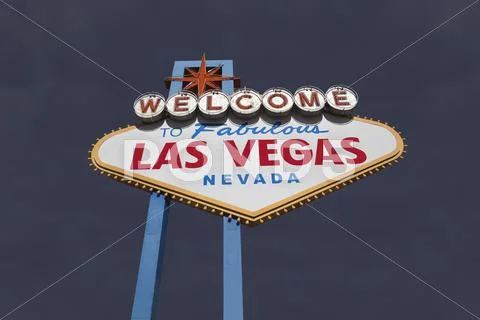 Las Vegas Welcome Sign With Dark Storm