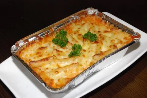 Lasagna with cheese Stock Photos