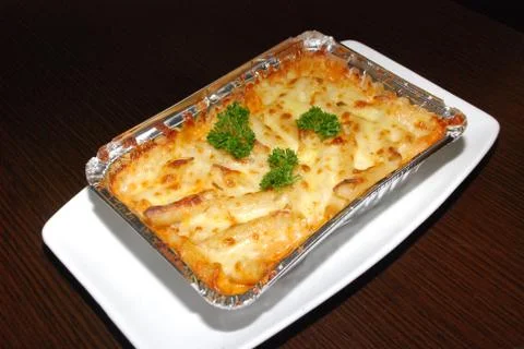 Lasagna with cheese Stock Photos