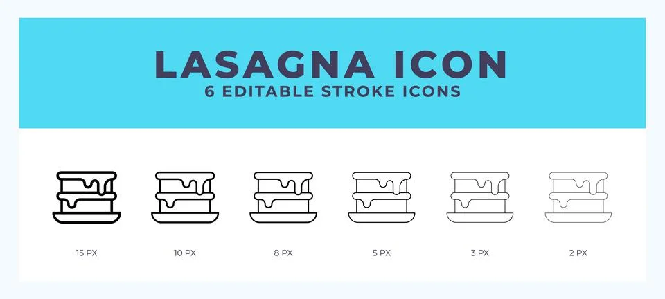 Lasagna icon. Editable stroke line icon vector illustration. Stock Illustration