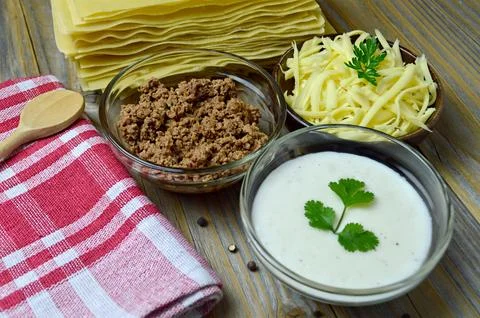 Lasagna ingredients Stock Photos