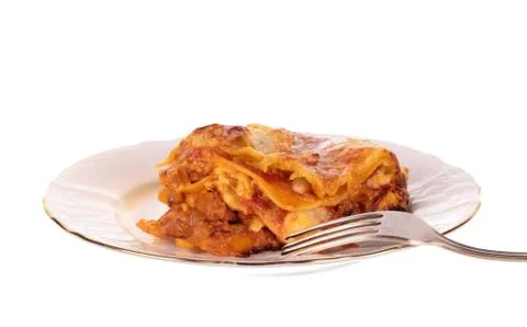 Lasagna in plate Stock Photos