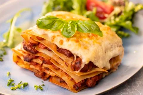 Lasagna on a plate Stock Photos