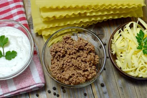 Lasagna preparing Stock Photos