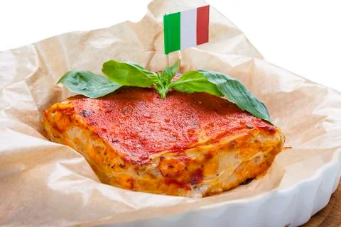 Lasagna with salmon Stock Photos