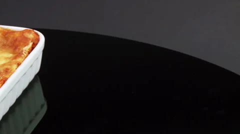 Lasagne in a baking dish Stock Footage 8571507