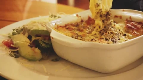 Lasagne On A Plate Video stock 238048448