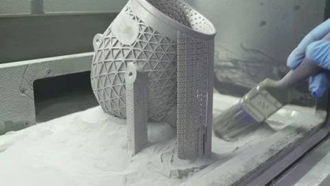 Laser 3D Printed Part made of metal Stock Footage 169165644