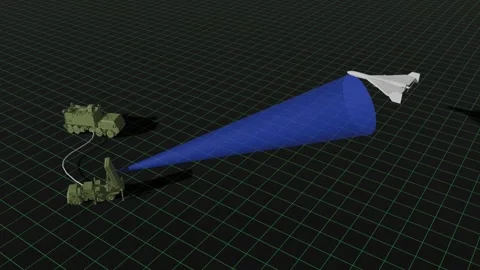 Laser air defense system– 3D animation neutral background Vídeos de archivo 331396736