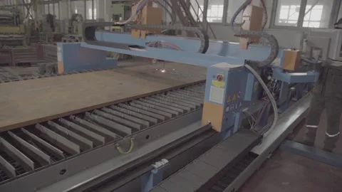 Laser and plasma cutting machine CNC FLAT Stock Footage 104911665