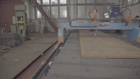 Laser and plasma cutting machine CNC FLAT 库存影片 104911683