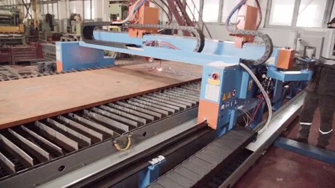 Laser and plasma cutting machine CNC Stock Footage 104911839